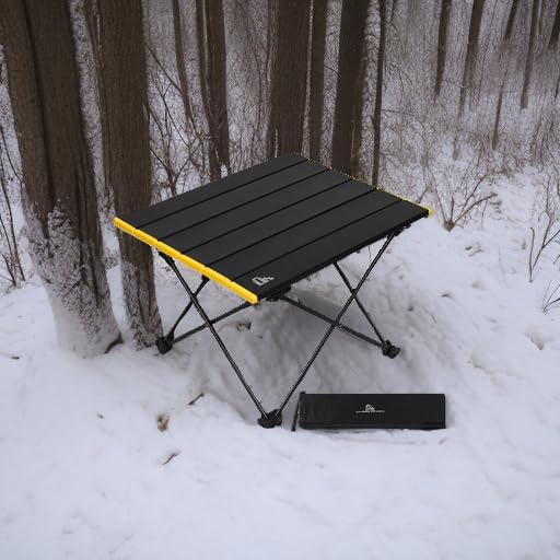 iClimb Ultralight Compact Camping Folding Table (Black - S)