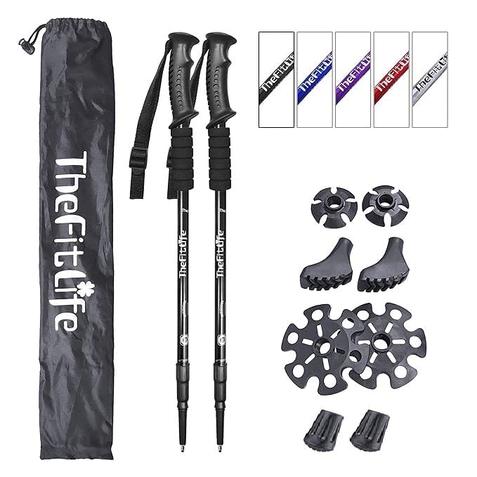 Telescopic Trekking Poles for Hiking, Anti-Shock Nordic Walking Sticks