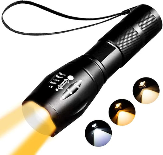 LED Rechargeable Amber Flashlight ，Photography Fill Lightï¼?800K Warm Light for Eye Care, Sleep Aidï¼? in 1 White Light and Yellow Light and Amber lamp.