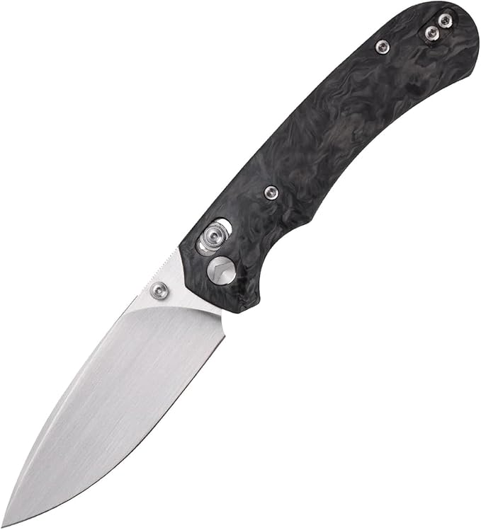 Folding Pocket Knife,3.31” M390 Blade,Erogonomic Titanium Handle,Hunting Survival Knife,EDC Knife for Hunting Camping Survival Outdoor Fishing Hiking（Black&Grey）