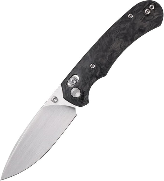 Folding Pocket Knife,3.31” M390 Blade,Erogonomic Titanium Handle,Hunting Survival Knife,EDC Knife for Hunting Camping Survival Outdoor Fishing Hiking（Black&Grey）