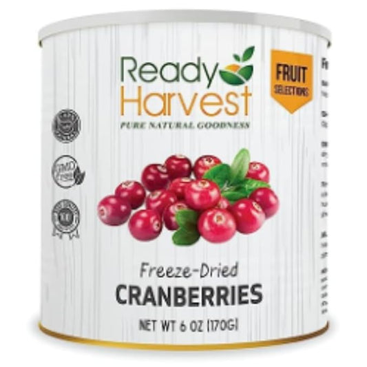 Ready Harvest Dehydrated Food - Cranberries | Dried Fruit | Emergency Snacks | #10 Can | 25-Year Shelf Life | Cans Filled to the Top