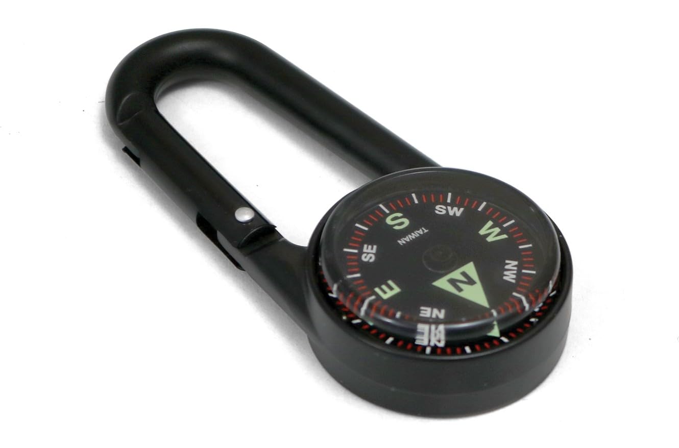 Coghlan's Compass – Carabiner, Liquid-Filled Navigation Tool for Hiking, Camping, Survival &