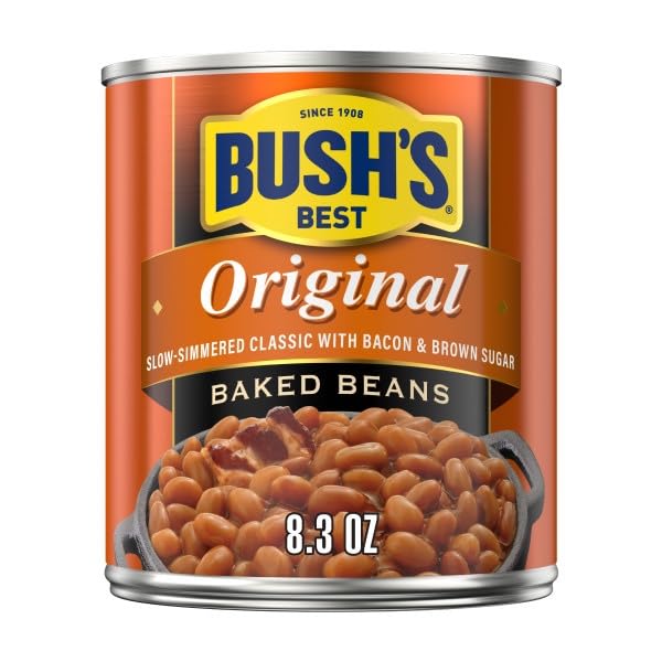 Bush's Best Baked Beans, Vegetarian, & Original Seasoned with Bacon & Brown Sugar, 8.3 Oz Each (Variety Pack)