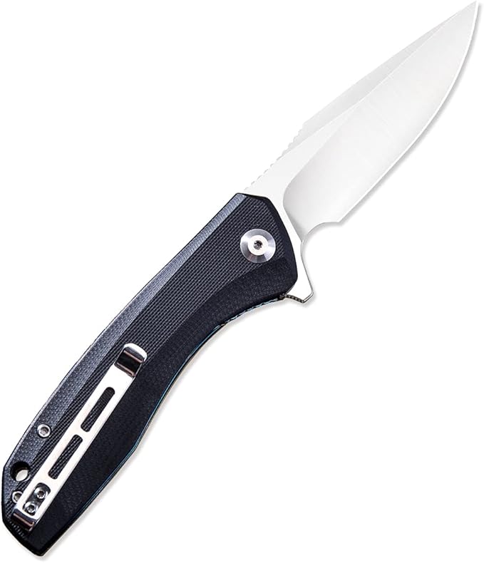 CIVIVI Liner Lock Folding Knife Baklash 3.5" Satin Blade G10 Handles, Reversible Pocket Clip C801C (Black)