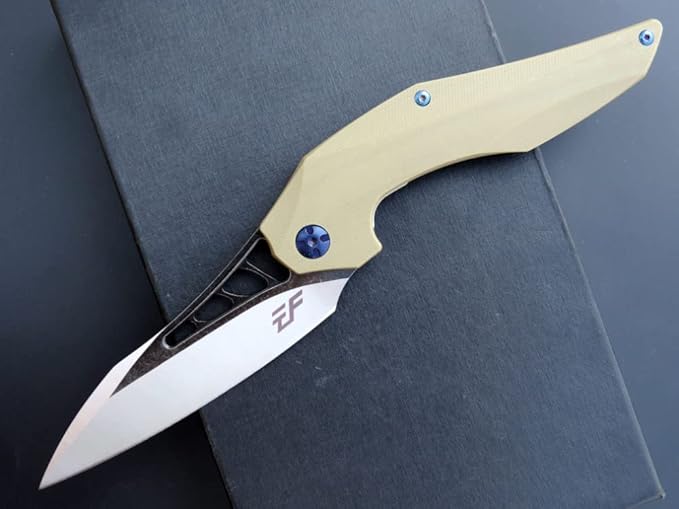 Eafengrow EF226 Folding Knives D2 Blade and G10 Handle Knife Outdoor Camping Hiking EDC Tools (stone)