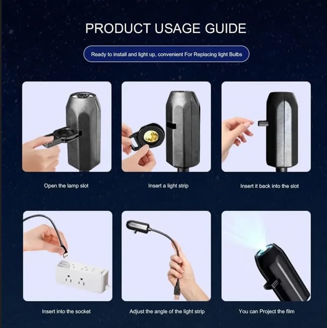 Halloween USB Projector Light - 6 Scenes Starry Sky Projector, Creative LED Night Light for Dark & Night Ambiance, Holiday Atmosphere Projection Lamp