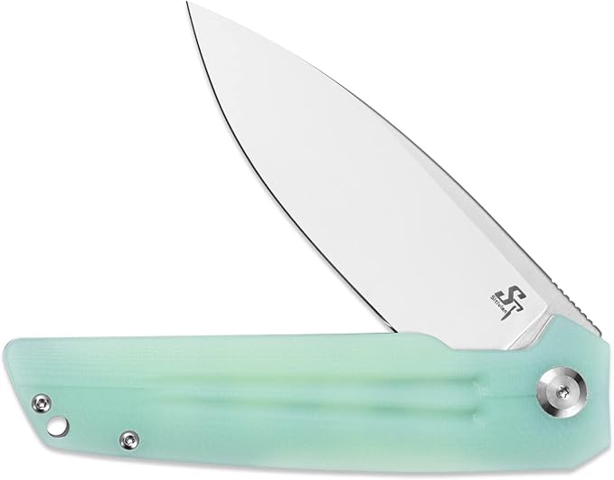 Sitivien ST152 Folding Knife,K110(D2) Steel Blade with G10 Handle EDC Tool Knife for Outdoor Camping,Hiking,Fishing(Jade)