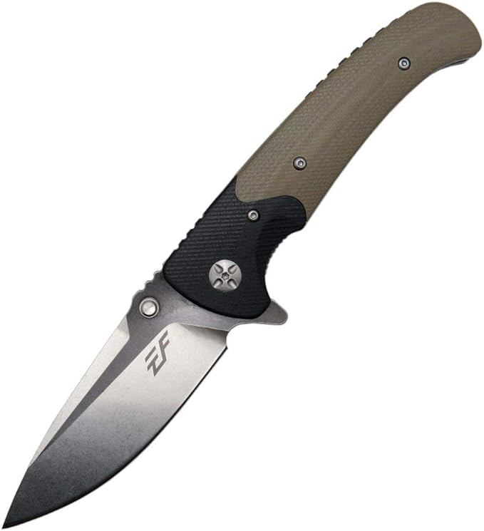 Eafengrow EF67 Pocket Knife with Metal Clip,D2 Steel Blade G10 Handle EDC folding knife Tool Liner Lock for Tourist Outdoor Camping Hiking Tactical (EF67-desert)
