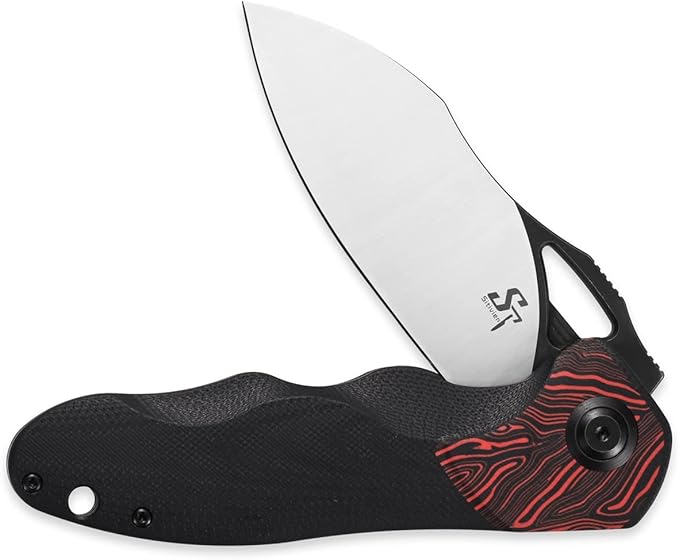 Sitivien ST154 Folding Knife, Sandvik 14C28N Steel Blade with G10 Handle,Chinese Zodiac Series EDC Tool Knifes for Camping Hunting Survival Hiking(Red)