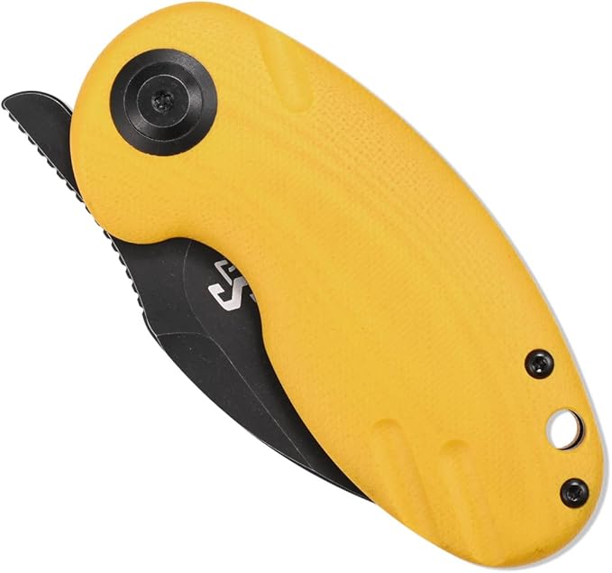Sitivien ST153 Pocket Folding Knife,Sandvik 14C28N Black Stonewashed Blade with G10 Handle,Chinese Zodiac Series EDC Tool Knifes Utility Knife for Camping Hunting Survival Hiking(Yellow) … …