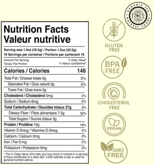 Pride Of India - PACK of 6 - Indian Split Yellow Mung Lentils - Protein & Fiber Rich Moong Dal, 1.5 Pound Jar