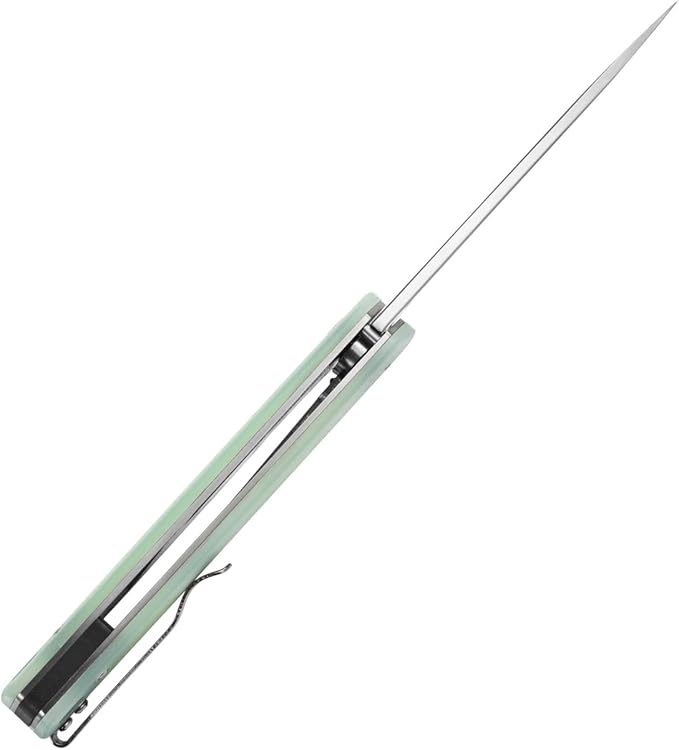 Sitivien ST801 Folding Knife,8Cr18Mov Steel Blade with G10 Handle Pocket Knife EDC Tool Knife for Outdoor Survival, Camping, Hiking,Hunting(Jade) …