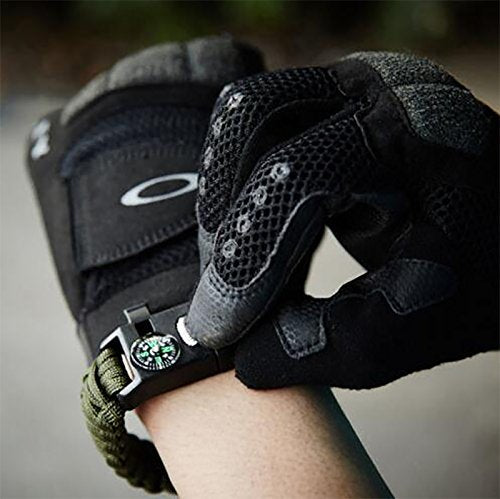 MQQC Kissmi 10 Pack Paracord Bracelet Survival Gear with Compass, Fire Starter, Whistle and