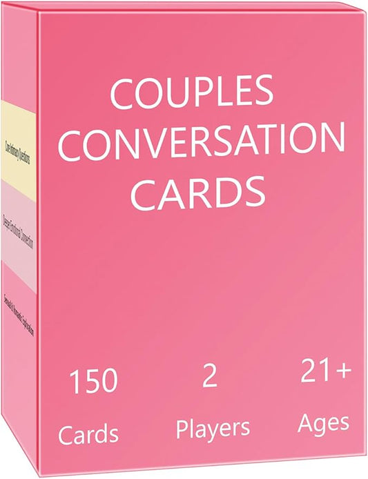 Adults Couples Edition Card Game for Date Nights, Game Nights, Road Trips, 150 Conversation Cards for Couples with Cards Storage Box Free, 2 Players