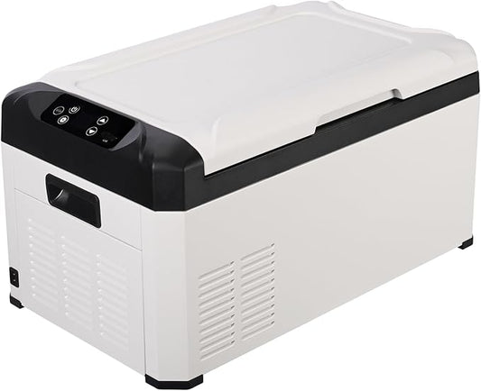 23QT(22L) Car Refrigerator Freezer Compressor Cooler, Portable 12V/24V for Camping, Road Trips, Truck, Vehicle, Car Fridge for Outdoor, Home Use with Quick Cooling - Efficient & Quiet(White)
