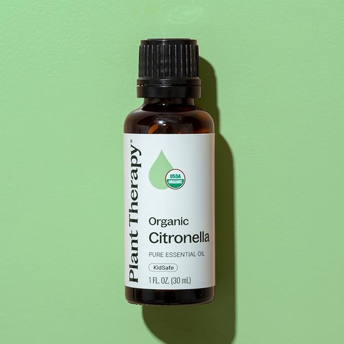 Plant Therapy Citronella Organic Essential Oil 100% Pure, USDA Certified Organic, Undiluted, Natural Aromatherapy, Therapeutic Grade 30 mL (1 oz)