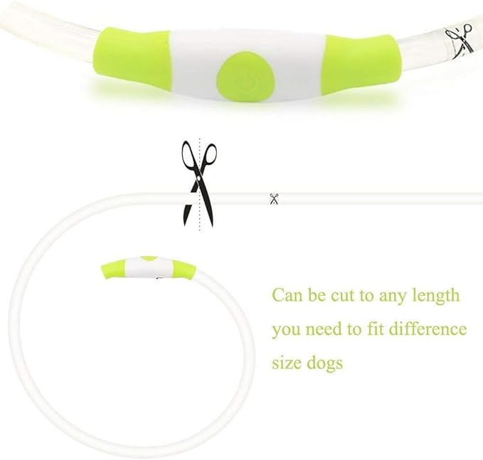 Illumifun LED Dog Collar, Rechargeable Light Up Dog Collars, Illuminated Lighted LED Necklace Glow in The Dark (Neon Green)
