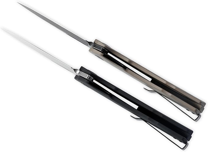 Petrified fish PFP03 Victor,3.58" K110 Stonewashed Blade,140g Micarta Handle Flipper Liner lock Folding knife (Brown Stonewashed)