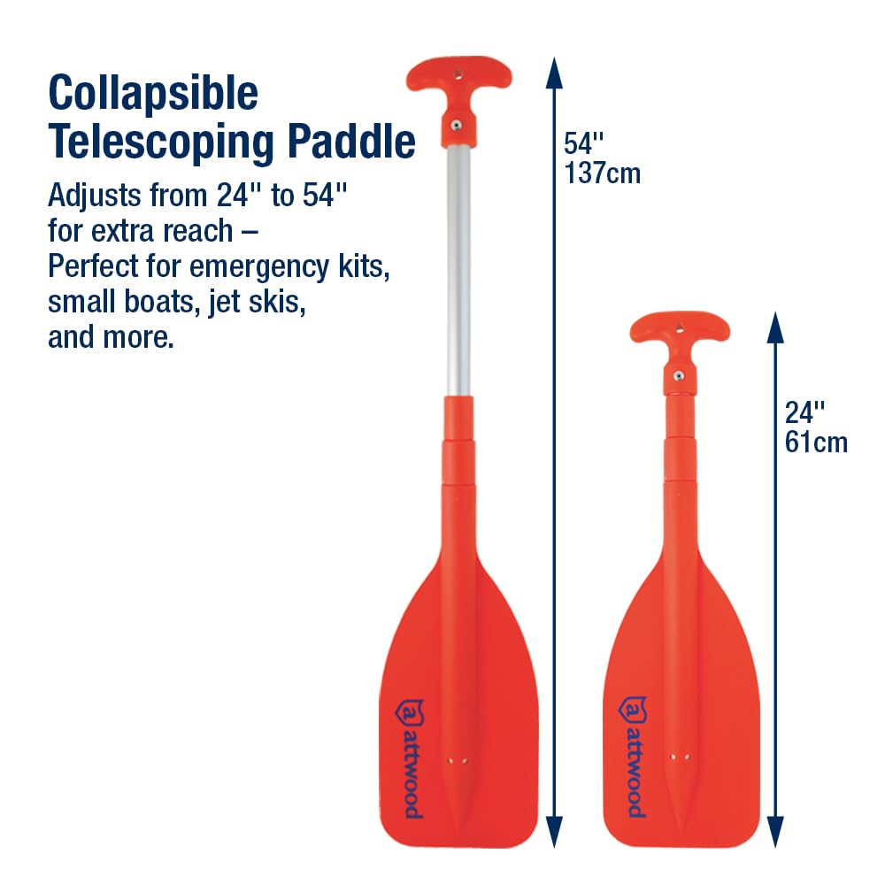 Attwood 24-inch to 54-inch Emergency Telescoping Paddle for Boating, Lightweight & Durable, High