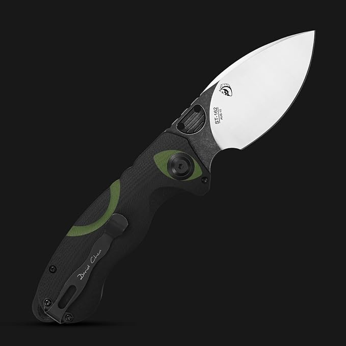 Sitivien ST162 Folding Knife,AUS-10 Steel Blade with G10 Handle Pocket Knife EDC Tool Knife for Outdoor Camping,Hiking,Hunting,Fishing(Green)