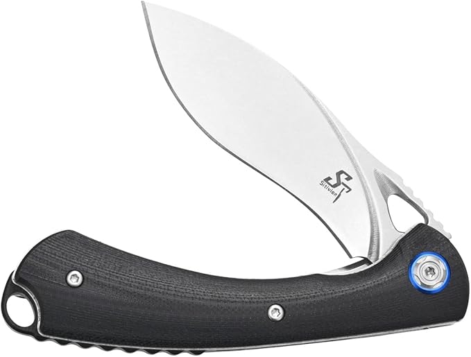 Sitivien ST147 Folding Pocket Knife,14C28N Steel Blade with G10 Handle Utility Knife EDC Tool Knife for Outdoor Camping,Hiking,Hunting(Black)