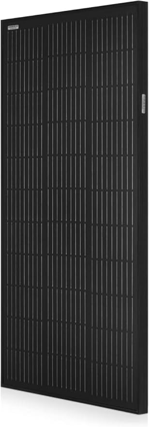 Spartan Power 100 Watt Solar Panel 9 Bus Bar Black Mono with Z Bracket Kit - Great for RV, Trailer, Camper, Boat, Cabin, Farm