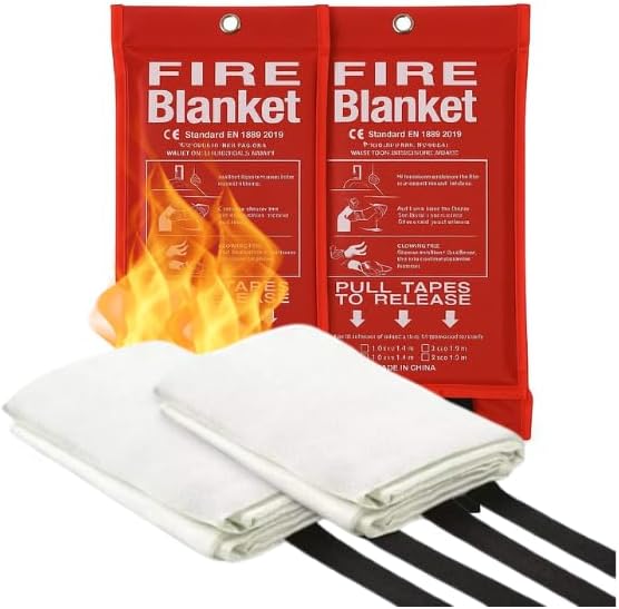 Emergency FIRE Blanket of Fiberglass ??2 Pack - 40x40 2-FIRE Suppression Safety for Home,Kitchen,Camping CAR,RV ??BE Prepared & Stay Safe Today