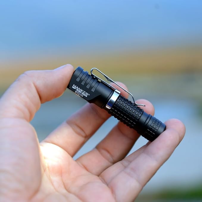 Manker E02III Everyday-Carry Flashlight, USB-c Rechargeable 10440 / AAA Flashlight, Pocket EDC flashlightwith Magnetic Tail, Reversible Clip (560Lumens 6500K Cool White, Black)