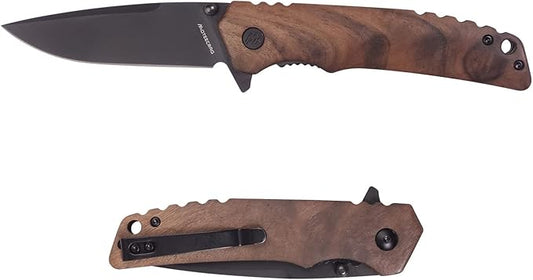 Walnut edc knife Wood handle folding pocket knife bulk edc mini flipper knife with Clip, Real Wood