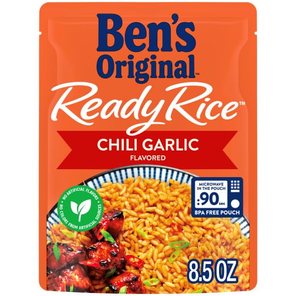 Ben?™s Original Ready Rice Chili Garlic Flavored Rice, Easy Dinner Side, 8.5 oz Pouch (Pack of 12)