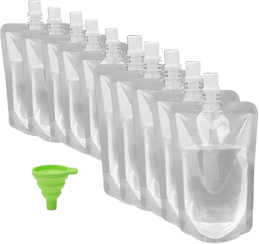 Juice Travel Plastic Bags Portable Collapsible Beverage Bag | Leakproof Foldable Water Carrier for Outdoor Hiking, Camping & Seed Storage | Food-Grade BPA-Free Liquid Container