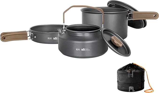 3Pcs Camping Cooking Set Lightweight Outdoor Mess Kit for Hiking and Picnics