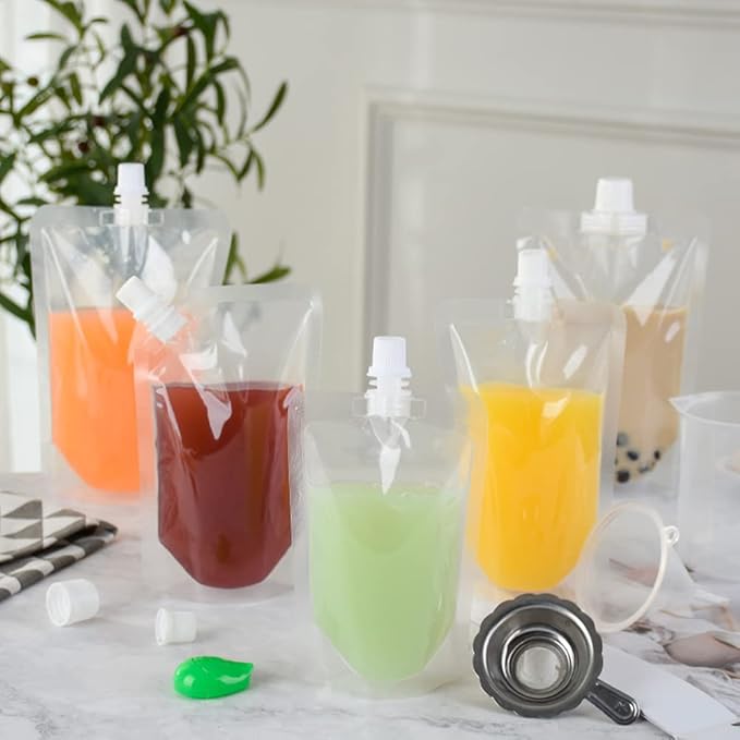 Alcohol Juice Travel Plastic Flasks Liquor Bags Concealable and Reusable Sneak Drink Rum Runners for Cruise Liquor Flask Kit Drinking Water Bags for Camping Seed Storage Bags