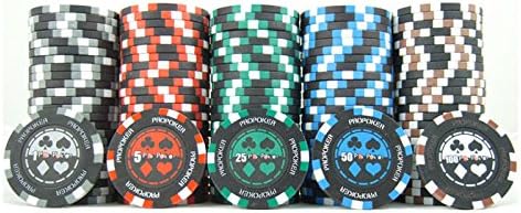 Pro Poker Chips, Poker Set - 13.5g 500 Piece Casino Clay Poker Chips with Denomination Numbers for Texas Holdem - New Upgraded Poker Chip Case