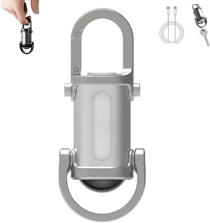 Keychain Flashlight 2025 New Lumilink Mini Flashlight Rechargeable, Extremely Bright, with Mobile Power Function High Gloss Waterproof Portable Flashlight Keychain (Silvery)