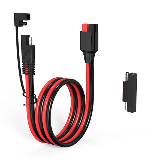 10AWG Anderson Connector to SAE Extension Cable with SAE Polarity Reverse Adapter for Portable Power Station Solar Panel (2FT)