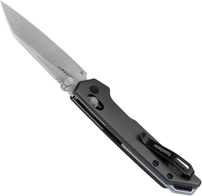 Kershaw Mini Iridium Folding Pocket Knife, 3 inch D2 Steel Blade, DuraLock, Aluminum Handle, Pocketclip