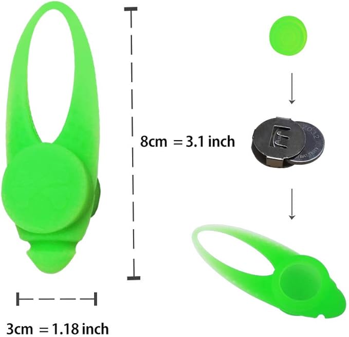 LaRoo Dog Lights for Night Walking, Led Dog Collar Lights for Nighttime, Clip On Light up Dog Collar Dog Walking Flashlight (Green)