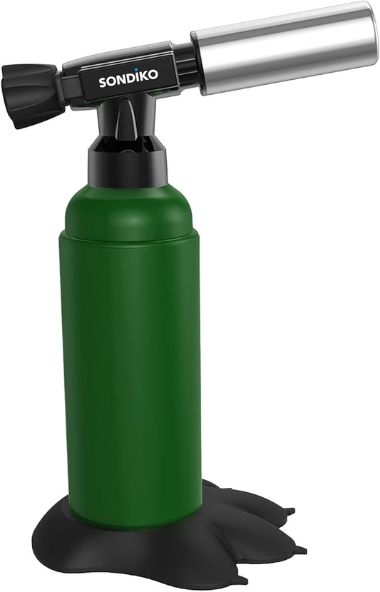 Sondiko Big Butane Torch Lighter, Soldering Torch with Monster Footprint Shaped Base, Adjustable Flame, Safety Lock, Great Gift Choice