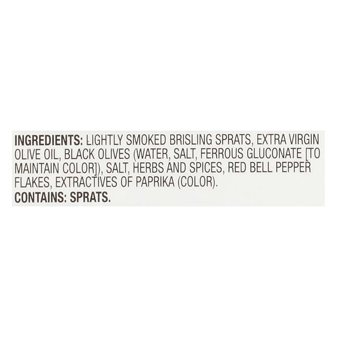 Brunswick Wild Caught Gourmet Brisling Sardines in Extra Virgin Olive Oil,Mediterranean Style,with Black Olives,Herbs and Spices,4.23 oz Can (Pack of 12)-Wild Caught Sardines-13g Protein per Serving