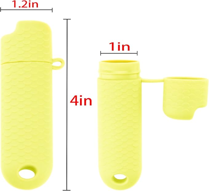 5 Pcs Waterproof Lighter Case Cover Holder for BIC Regular Lighters Sleeve Type J6 Outdoor Survival Multipurpose Seal Lighter Pouchfor Hiking and Camping (Yellow, 5)