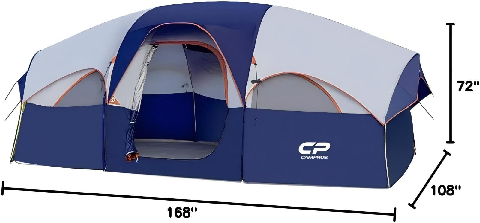 CAMPROS CP 8 Person Camping Tent, Room Divider, Rainfly, Weather Resistant