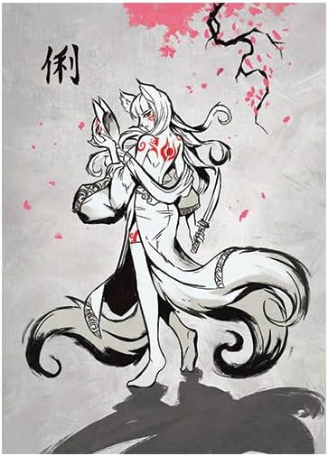 Fantasy North - Kiyomi - The Clever Fox - 100 Textured Matte TCG Card Sleeves - Fits Magic MTG Commander Pokemon and Other Card Games - Playing Card Sleeves