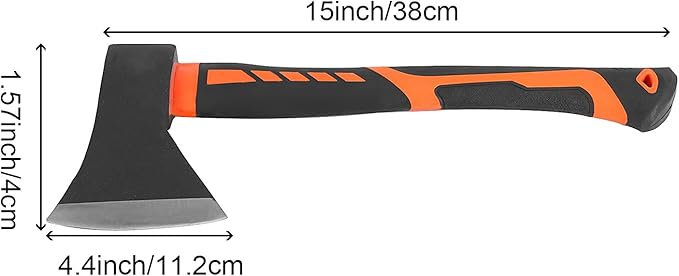 HOIGON 2 Pack 15 Inch Chopping Axe, Camping Hatchet with Fiberglass Shock-Absorbing Handle, Camp Axe for Kindling, Chopping Wood