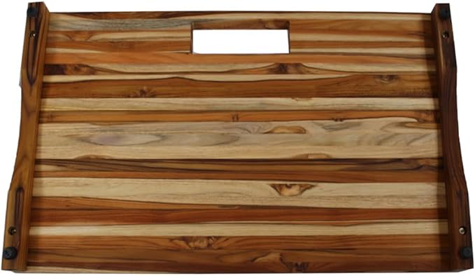 EcoDecors, Teak Edge Grain Cutting Board 29"x18", Solid FSC Teakwood Butcher Block with Juice Groove, Handles & Waste Chute, Large Cutting Board for Kitchen, Carving, and Stove-Top Prep