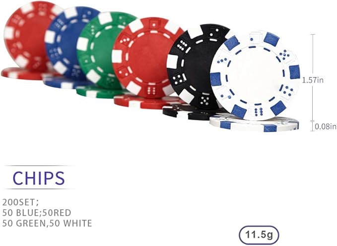 LOCKYOUNG Poker Chips Set, 200PCS/300PCS Poker Chips Set Texas Holdem Blackjack Gambling Chips Aluminum Case