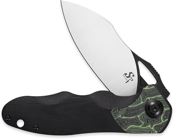 Sitivien ST154 Folding Knife, Sandvik 14C28N Steel Blade with G10 Handle,Chinese Zodiac Series EDC Tool Knifes for Camping Hunting Survival Hiking(Green)