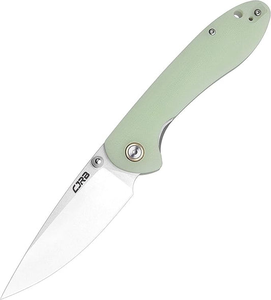 CJRB CUTLERY Folding Knife Feldspar Pocket Knife Stonewash D2 Steel Blade G10 Handle EDC Knife Green (J1912)
