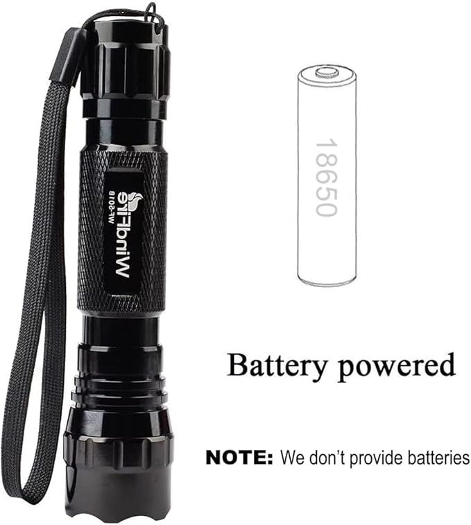 WINDFIRE Flashlights 1200 Lumens Tactical LED Flashlight 1 Mode High Powered Handheld Torch Water Resistant Portable with Holster Duty Belt Holder (Battery Not Included)